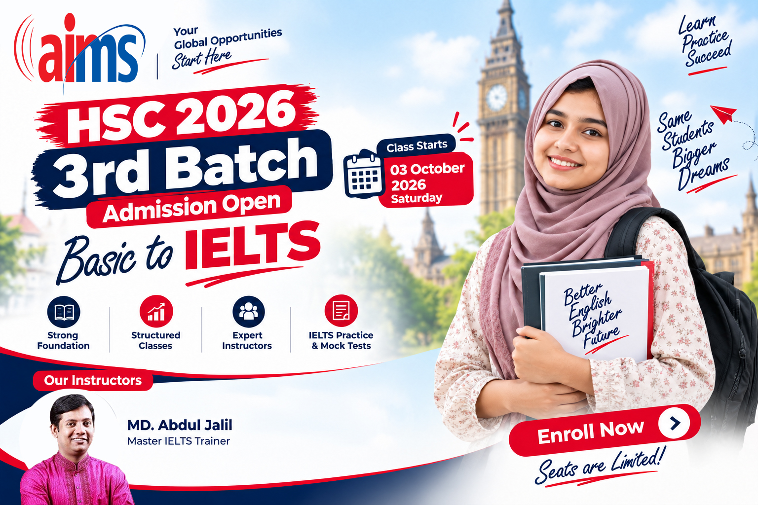 HSC 2026 – 3rd Batch Admission Open (BASIC TO IELTS)