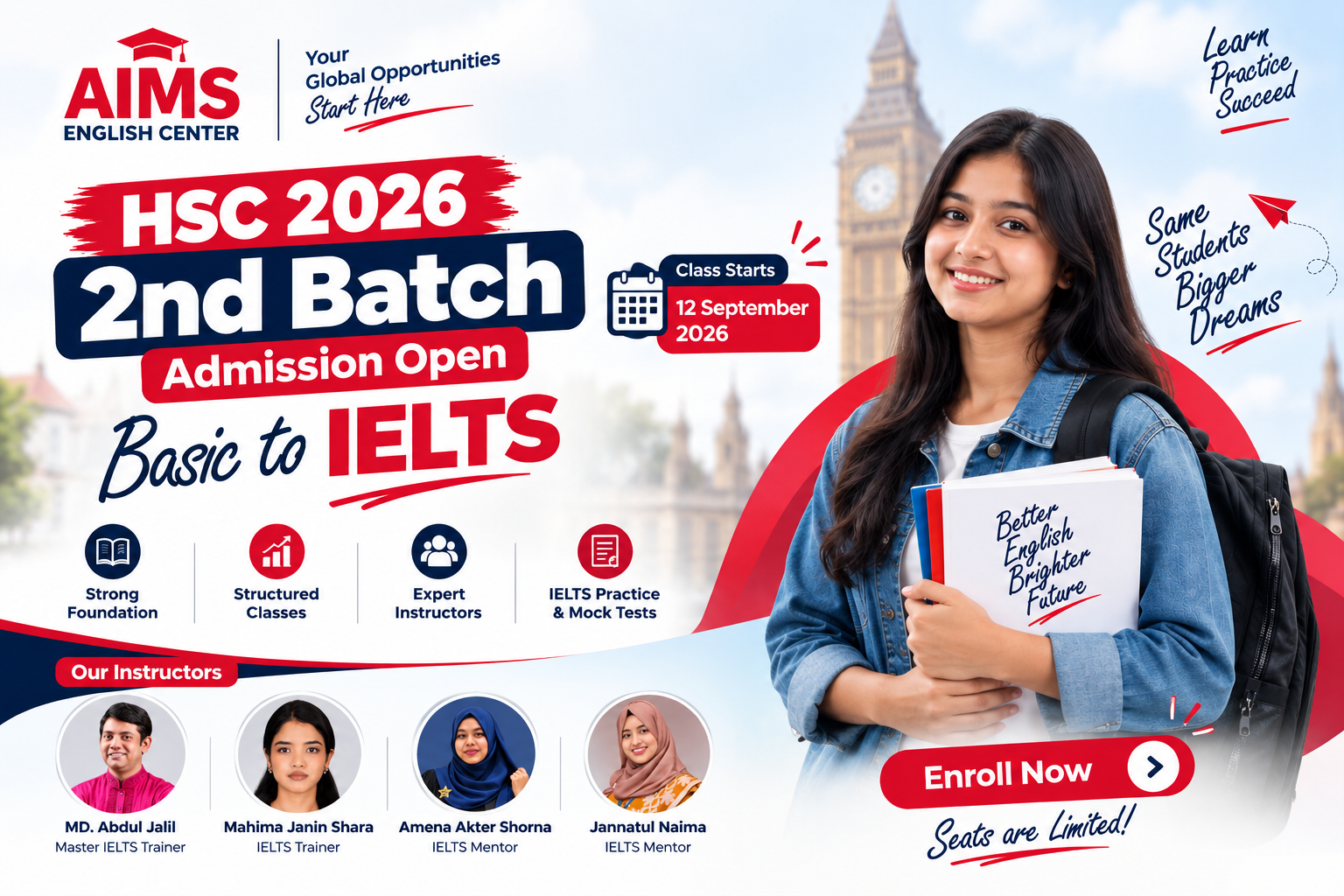 HSC 2026 – 2nd Batch Admission Open (BASIC TO IELTS)